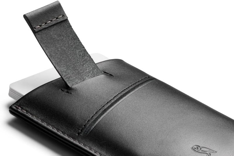 BELLROY Card Sleeve (Premium Leather Card Holder or Minimalist Wallet, Holds 2-8 Cards or Business Cards, Folded Note Storage) - Black - Image 5